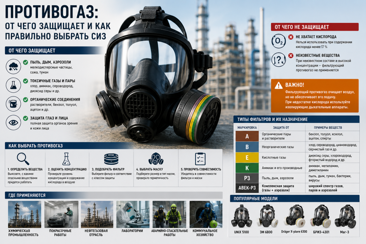 Противогаз: от чего защищает и как правильно выбрать средство индивидуальной защиты